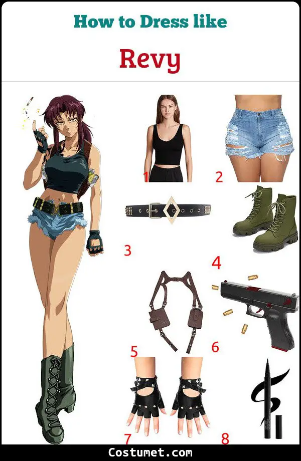 Revy Costume from Black Lagoon for Cosplay & Halloween