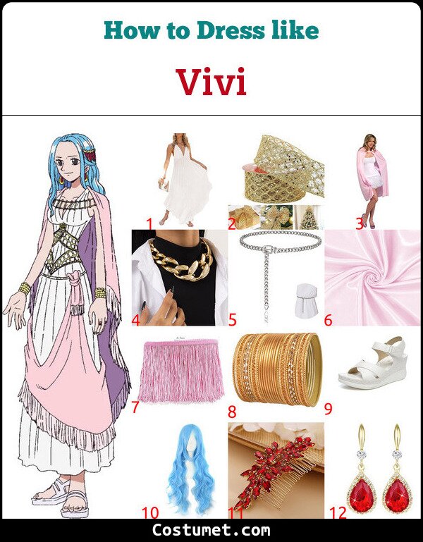 One Piece Nefeltari Vivi Alabasta Kingdom Dress Cosplay Costume