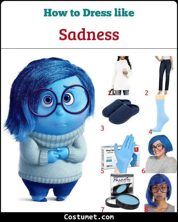 Sadness Costume from Inside Out for Cosplay & Halloween 2023