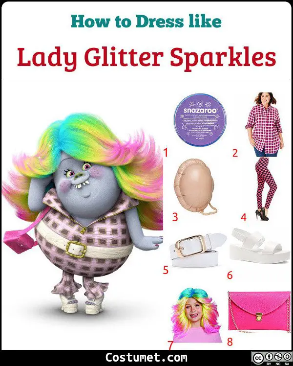 Women's Plus Size Trolls Lady Glitter Sparkles Costume