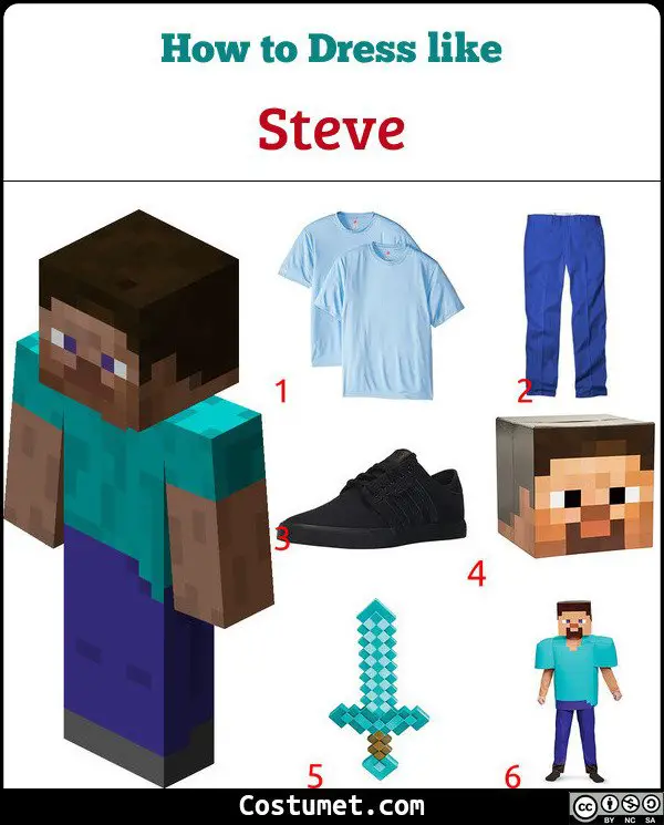 Steve Minecraft Costume For Cosplay Halloween