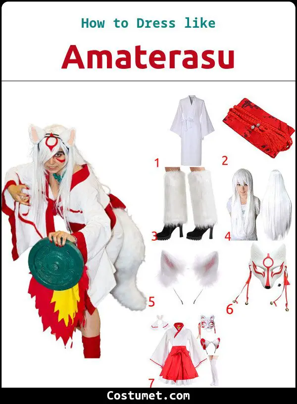 Amaterasu from Okami's Costume for Cosplay & Halloween