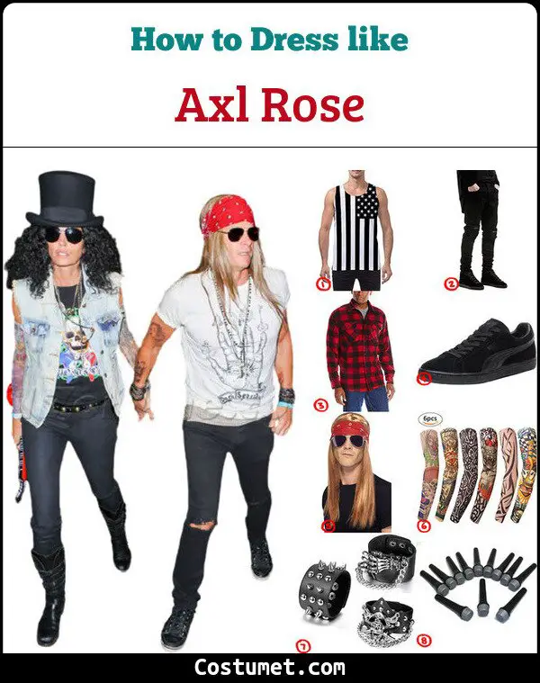 Axl Rose (Guns N' Roses) Costume for Cosplay & Halloween 2023