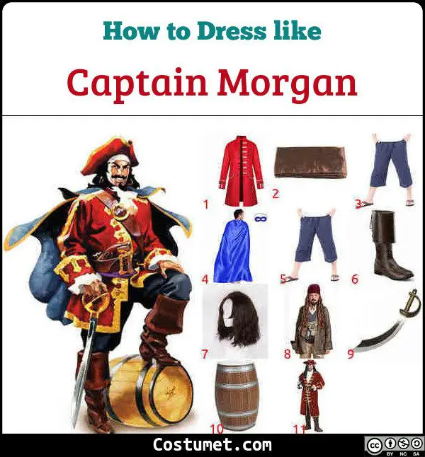 na school woestenij Absoluut Captain Morgan Costume for Cosplay & Halloween 2023
