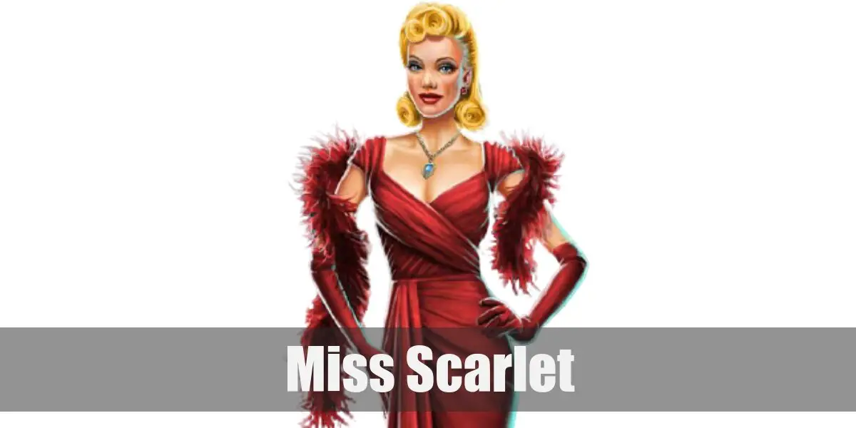 Miss Scarlet (Clue) Costume for Cosplay Halloween