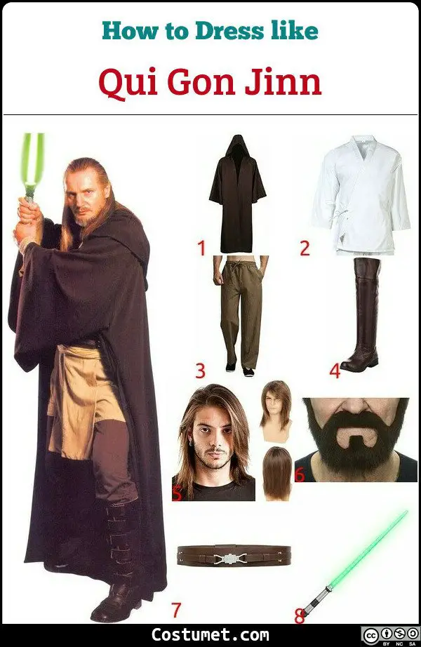 Qui-Gon Jinn Cosplay, Qui Gon impersonation cosplay costume, Qui-Gon  cosplay / Liam Neeson impersonation Cosplay costume