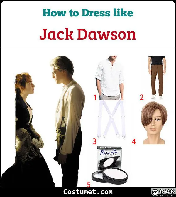 Jack And Rose Titanic Costume For Cosplay Halloween - roblox jack dawson shirt