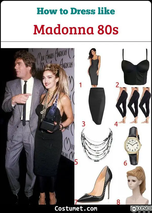  Z-Shop 80s Costumes Outfit Accessories for Women - 1980s Shirts  Clothes,Leg Warmers,Rocker Wigs,Madonna Tutu for Halloween Party,ZM-PK-L :  Toys & Games