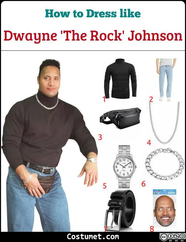 Dwayne 'The Rock' – Turtleneck and Fanny Pack Costume for Cosplay & Halloween 2023
