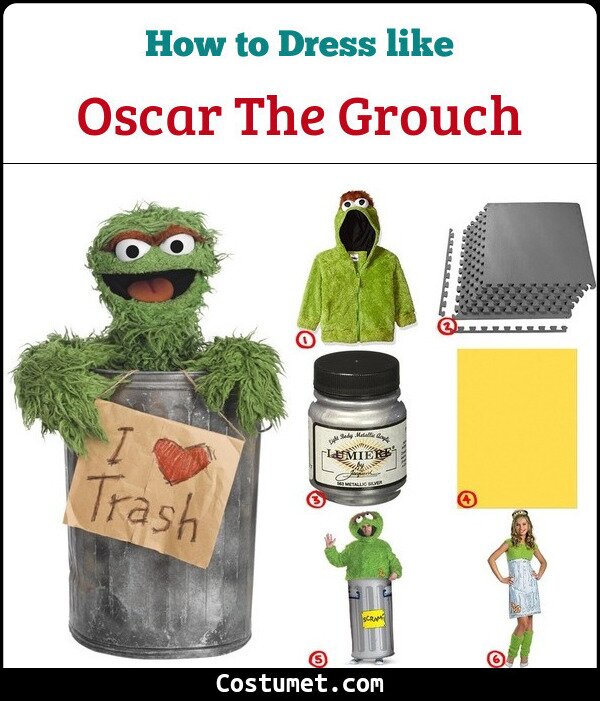 Oscar The Grouch Costume for Cosplay & Halloween